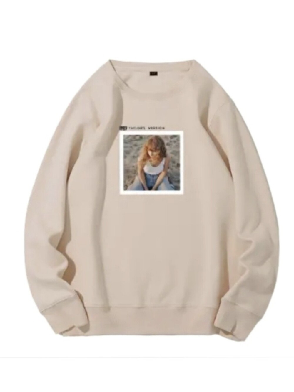 Taylor Swift 1989 Taylor's Version Beige Crewneck Pullover Sweater
